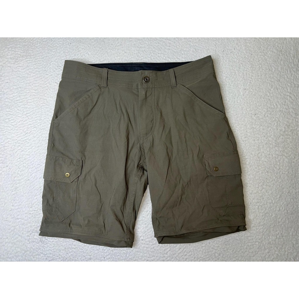 Kuhl Renegade Convertible Shorts Mens 32 Green Nylon Stretch Hiking Zip Pockets